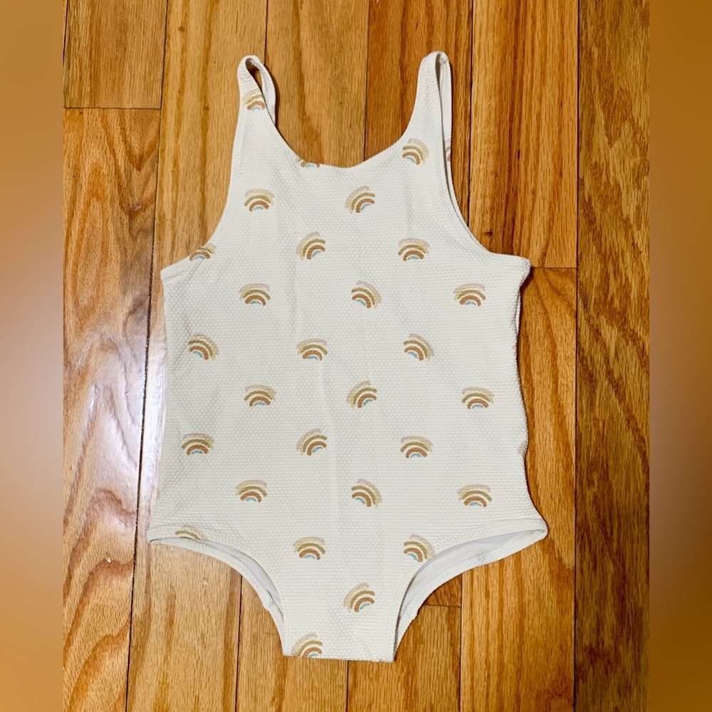 H&M rainbow textured one piece swimsuit size 4T